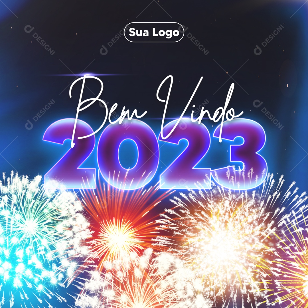Post Bem Vindo 2023 Social Media PSD Editável