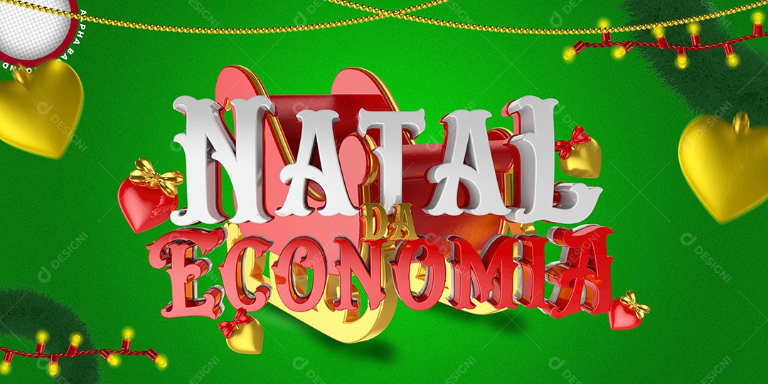 Texto 3D Para Composição Natal Economia PSD