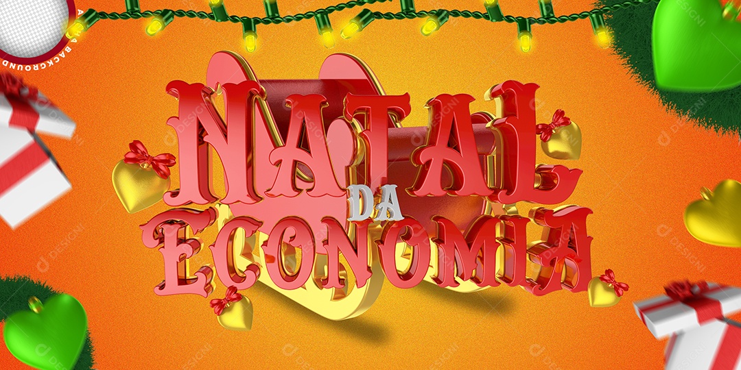 Texto 3D Para Composição Natal Economia PSD