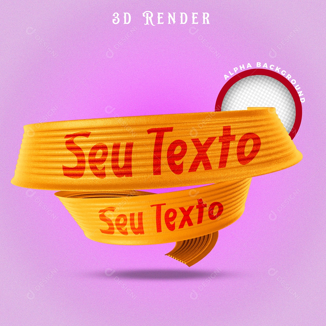 Faixa Amarela Para Composição de Texto PSD