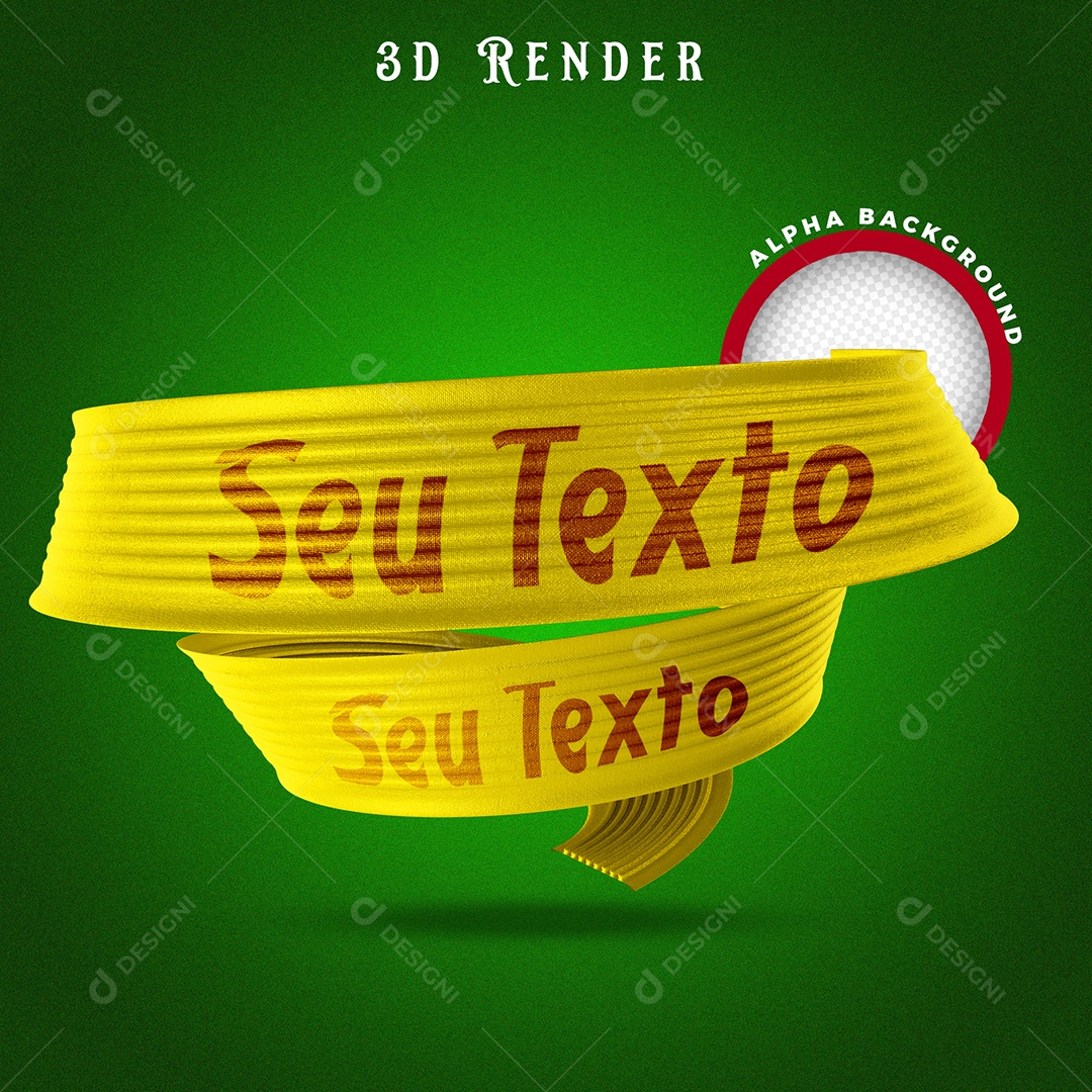 Faixa Amarela Para Composição de Texto PSD