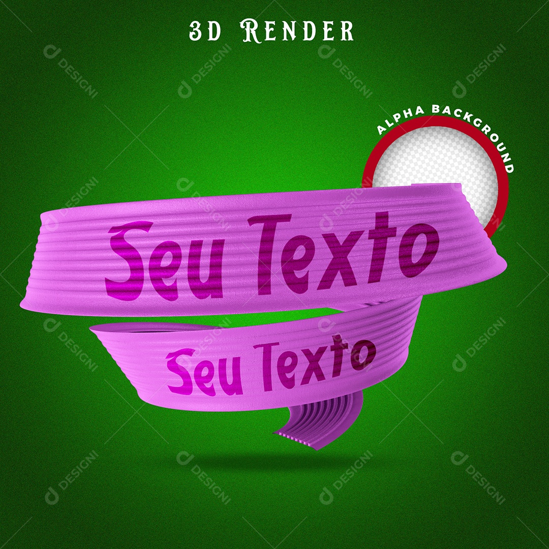 Faixa Rosa Para Composição de Texto PSD