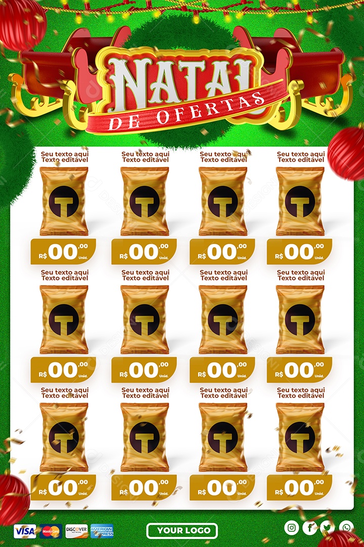 Encarte Natal de Ofertas Social Media PSD Editável