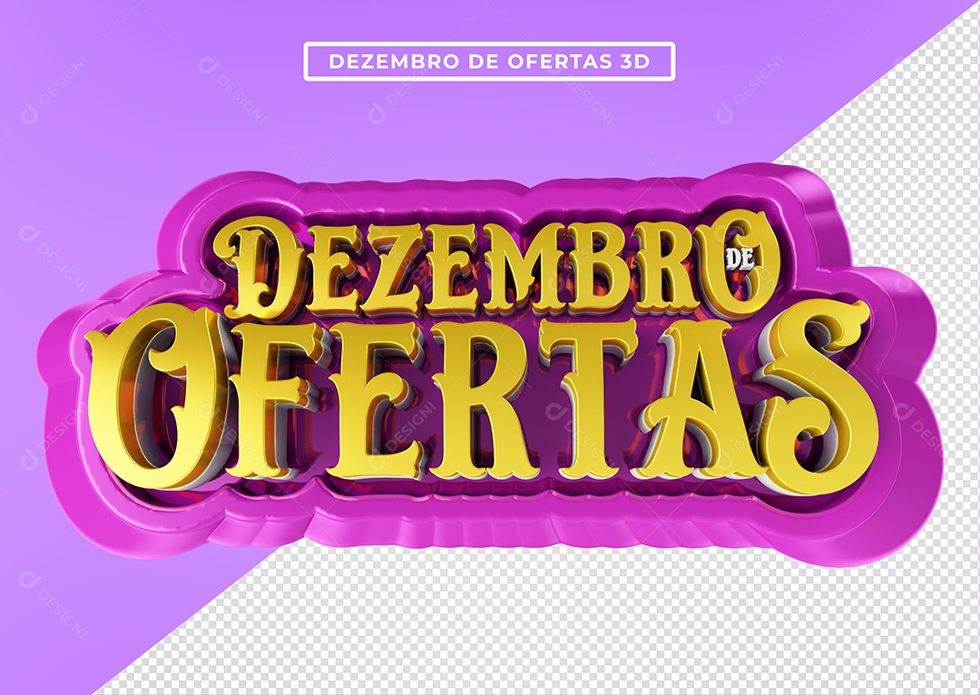 Selo 3D Para Composição Dezembro de Ofertas PSD