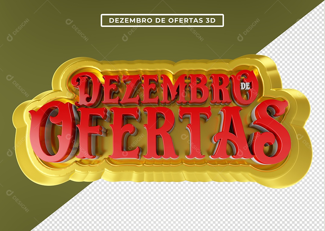 Selo 3D Para Composição Dezembro de Ofertas PSD