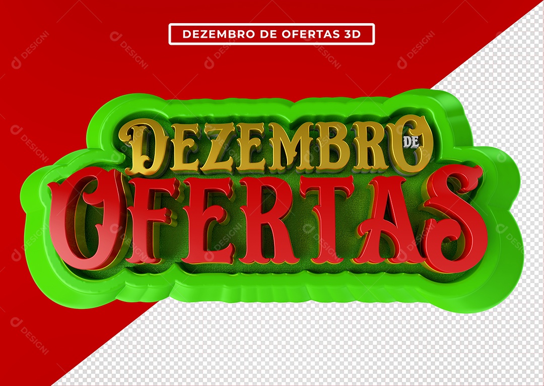 Selo 3D Para Composição Dezembro de Ofertas PSD