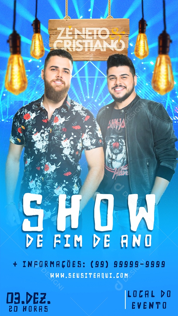 Story Flyer Zé Neto e Cristiano Show de Fim de Ano Social Media PSD Editável