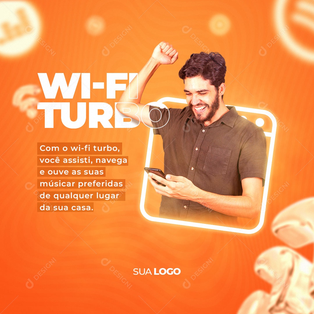 Social Media Wi-fi Turto Provedor de Internet Social Media PSD Editável