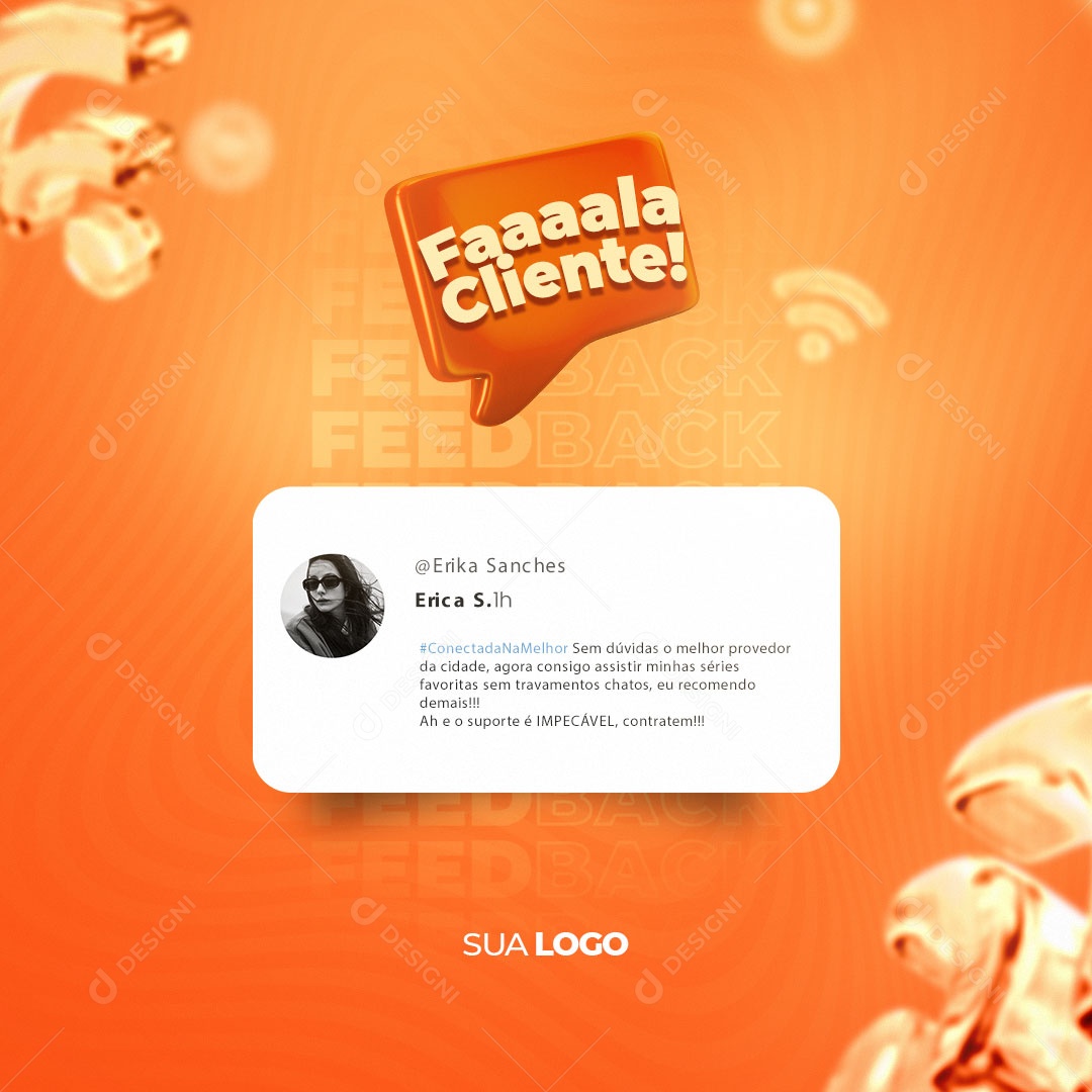 Feedback Provedor de Internet Social Media PSD Editável