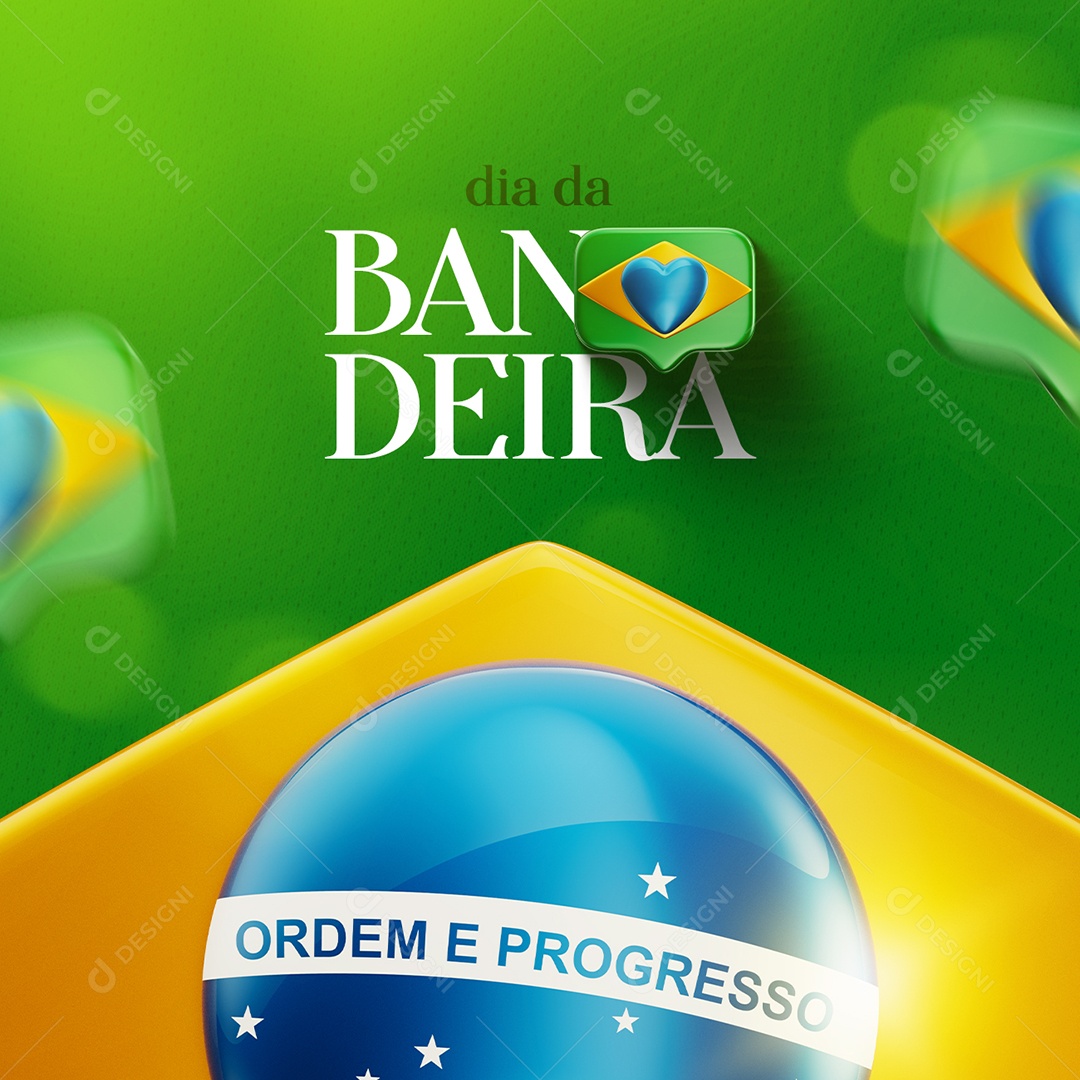 Social Media Dia Bandeira 19 de Novembro PSD Editável