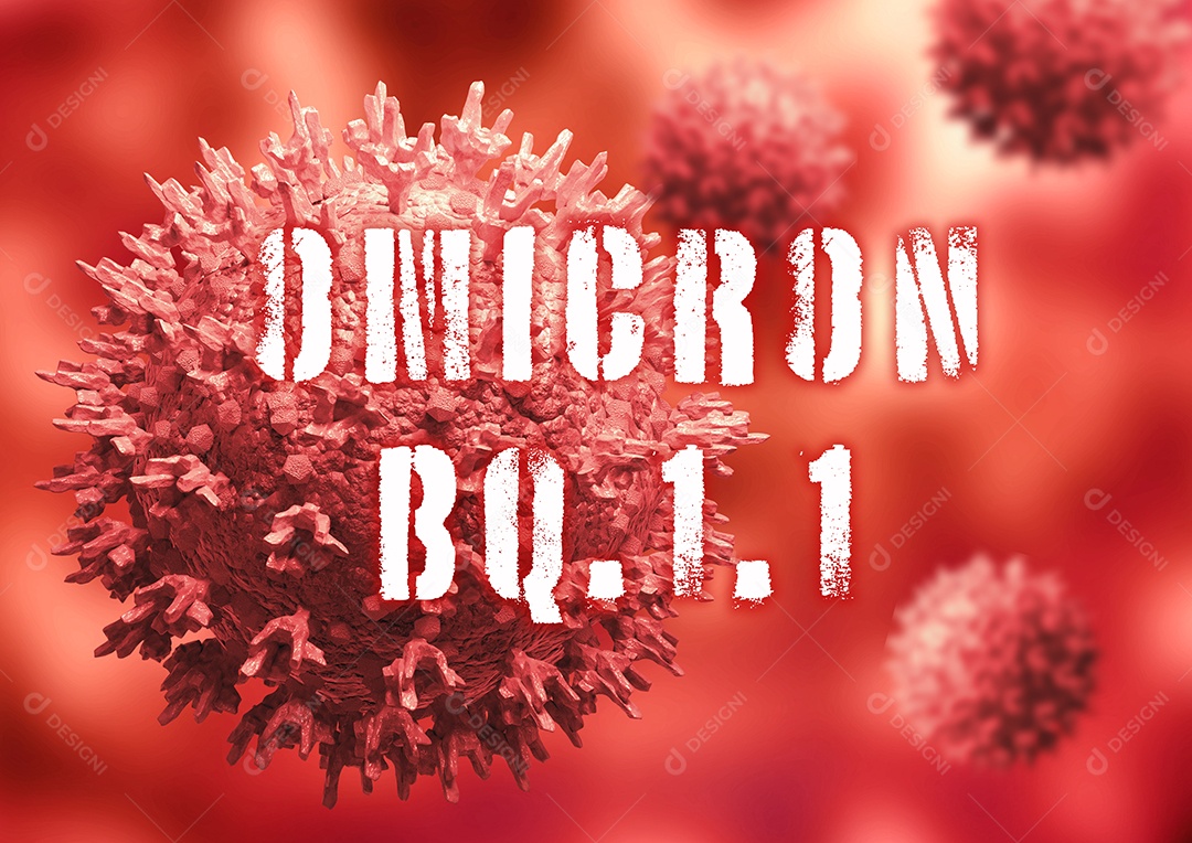 Visão microscópica coronavírus omicron BQ.1.1 variante