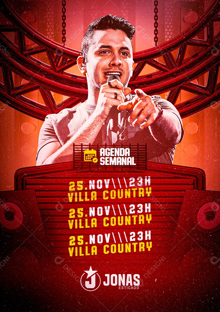 Agenda Semanal Jonas Esticado Flyer Social Media PSD Editável