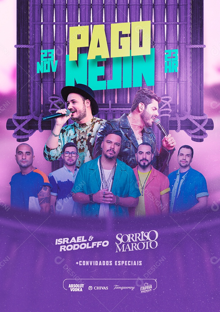 Pagonejin Israel e Rodolfo Sorriso Maroto Flyers Social Media PSD Editável