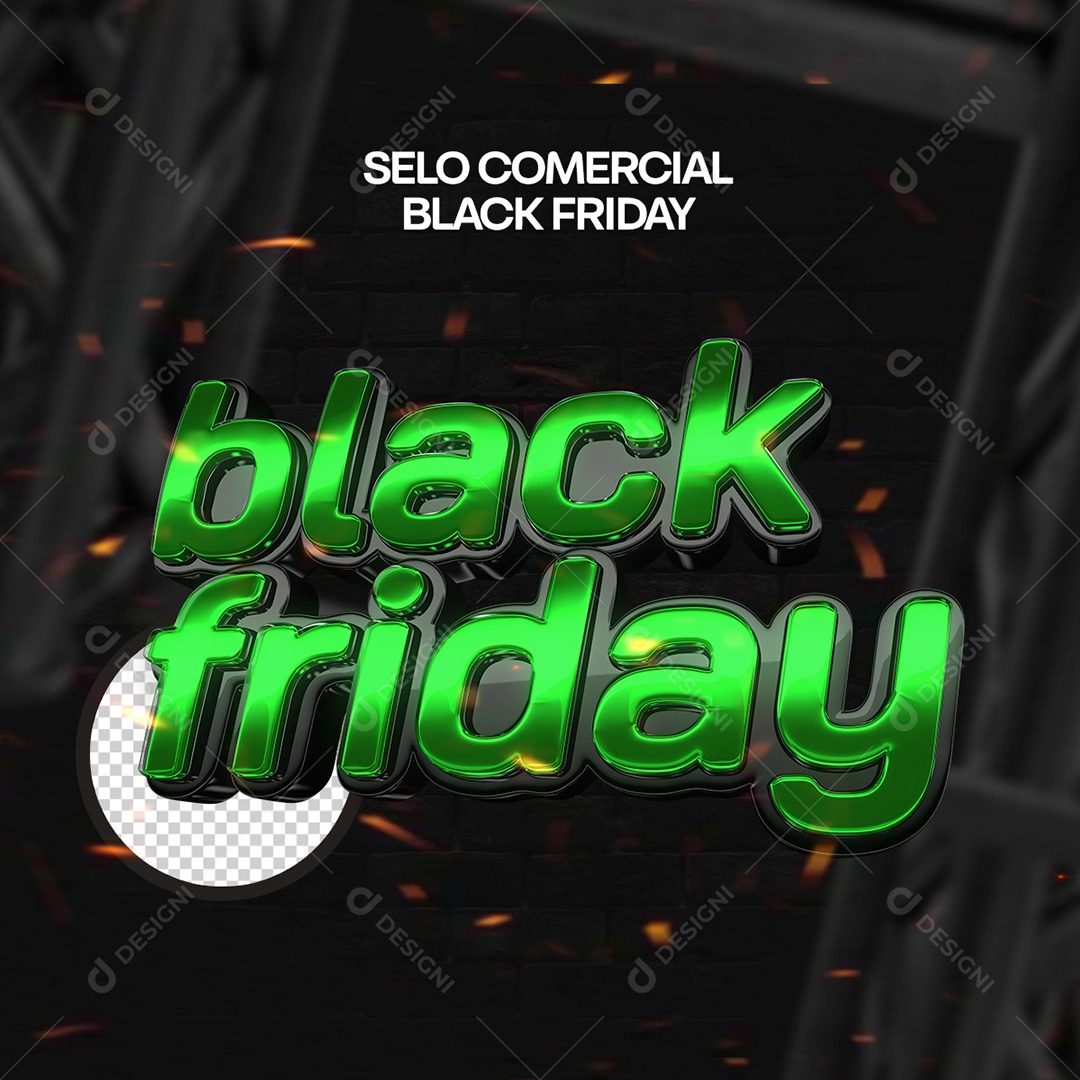 Texto 3D Black Friday Verde Para Composição PSD