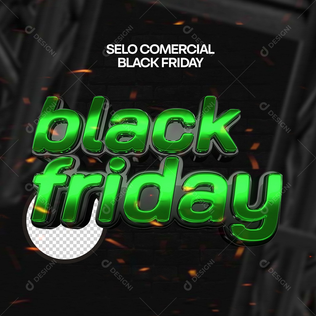 Texto 3D Black Friday Verde Para Composição PSD