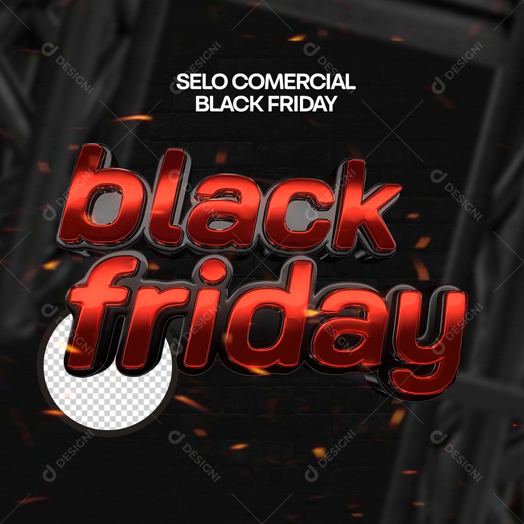 Texto 3D Black Friday Vermelho Para Composição PSD