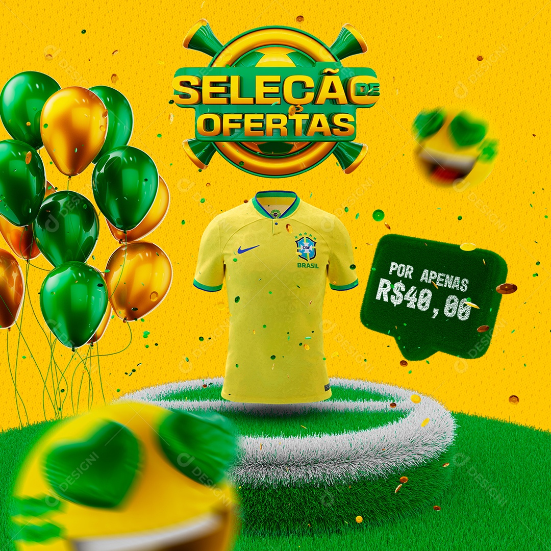 Seleção de Ofertas Por Apenas 40,00 Loja de Camisas Social Media PSD Editável