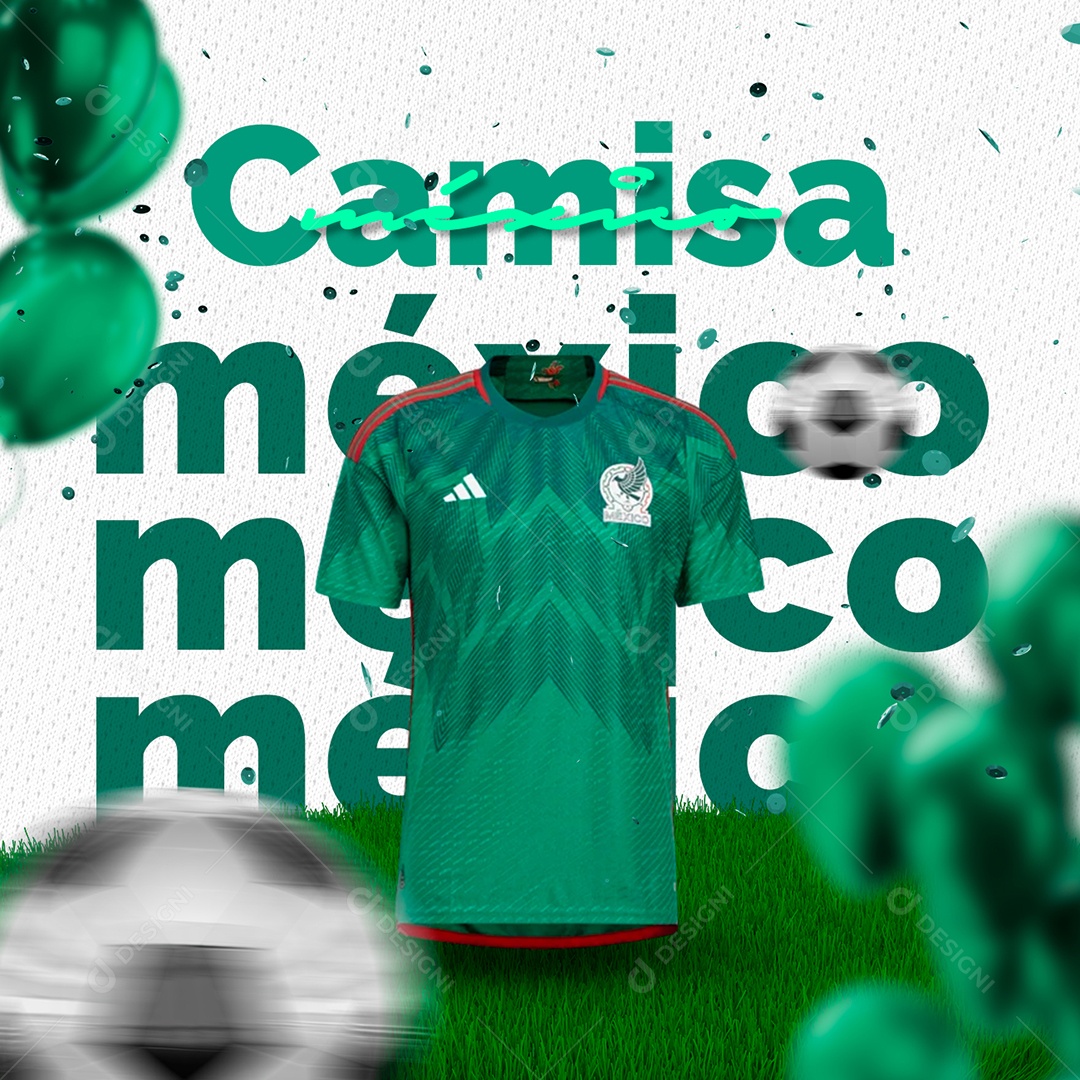 Camisa do México Loja de Camisas de Times Social Media PSD Editável