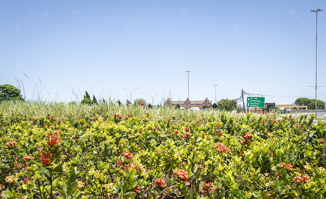 Entrada da cidade uma cidade conhecida por ser a cidade das flores