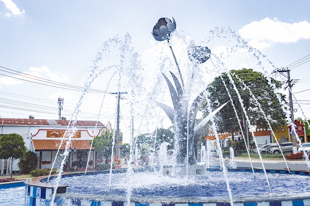 Rua rota dos imigrantes rua com vários comércios e um dos principais de holambra-sp