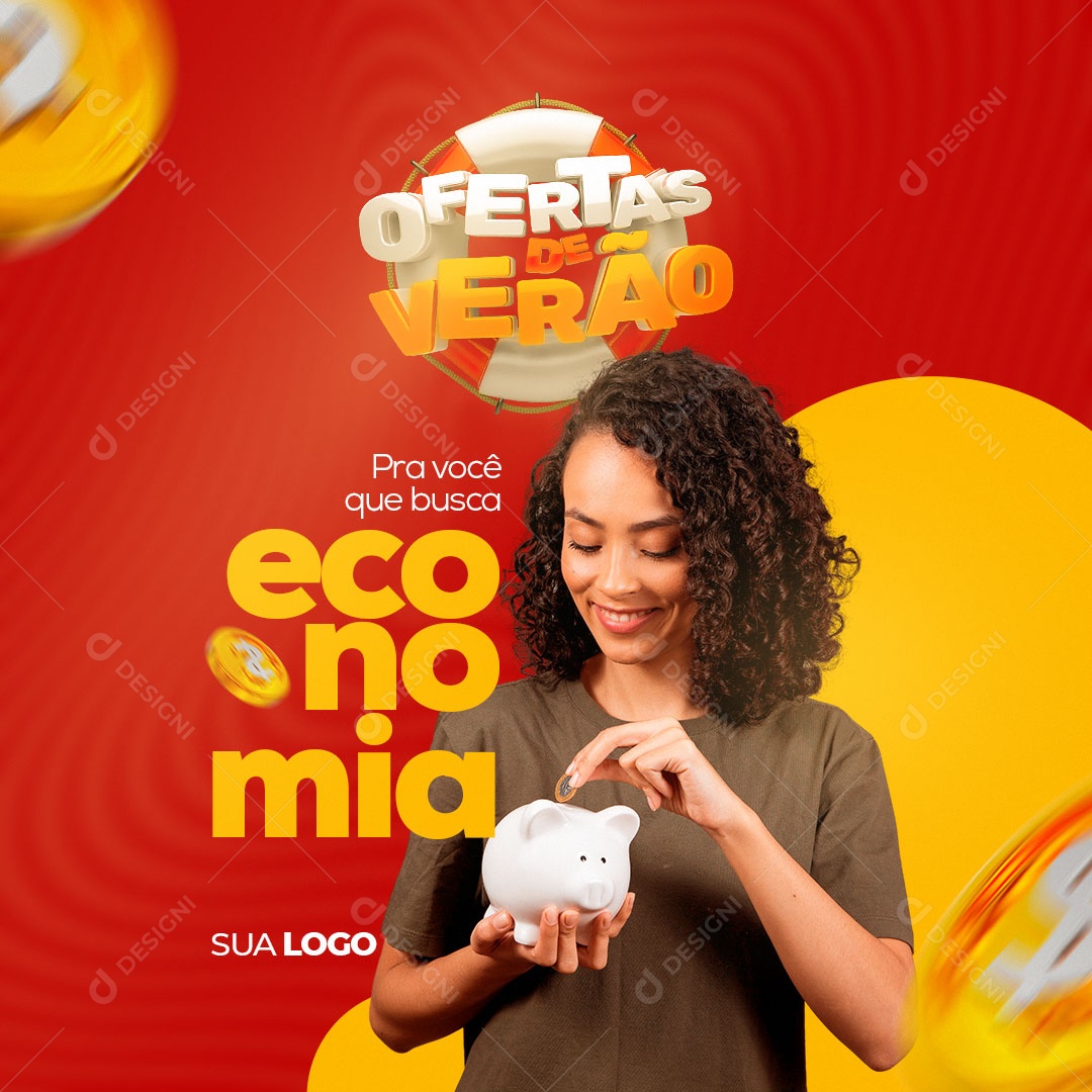 Pra Você que Busca Economia Ofertas de Verão Supermercado Social Media PSD Editável