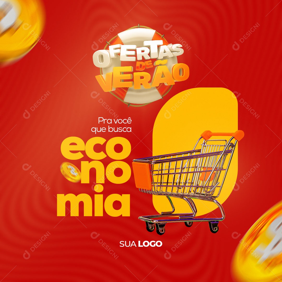 Pra Você que Busca Economia Supermercado Social Media PSD Editável