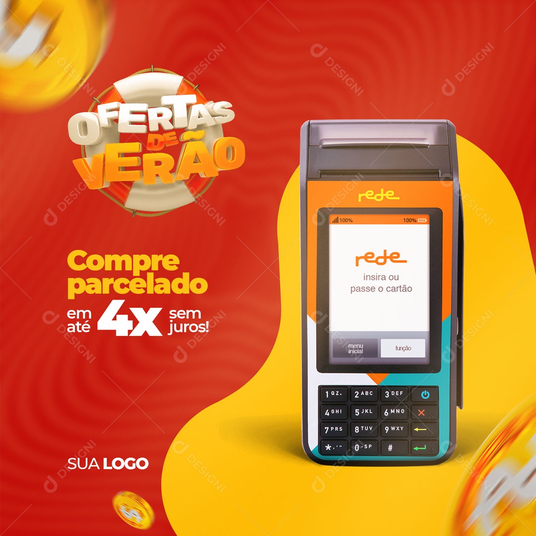 Compre Parcelado em até 4x Sem Juros! Supermercado Social Media PSD Editável