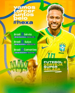 Vamos Torcer Juntos Pelo Hexa Distribuidora de Bebidas Social Media PSD Editável