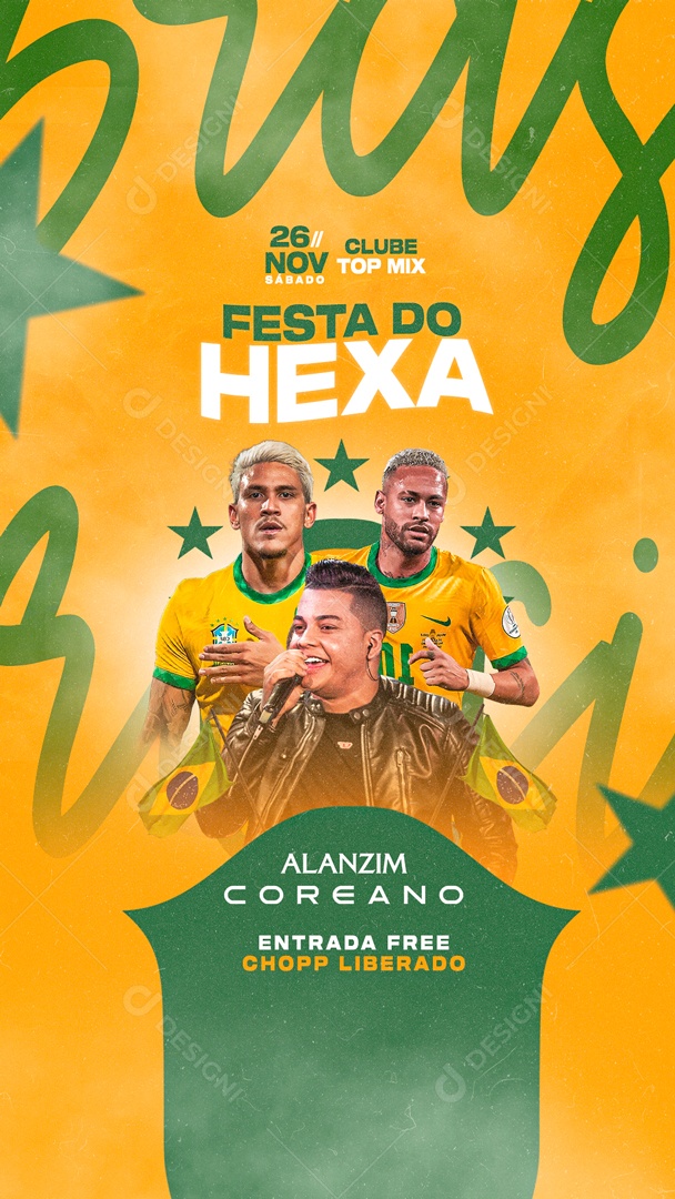 Story Flyer Festa do Hexa Alanzim Coreano Social Media PSD Editável
