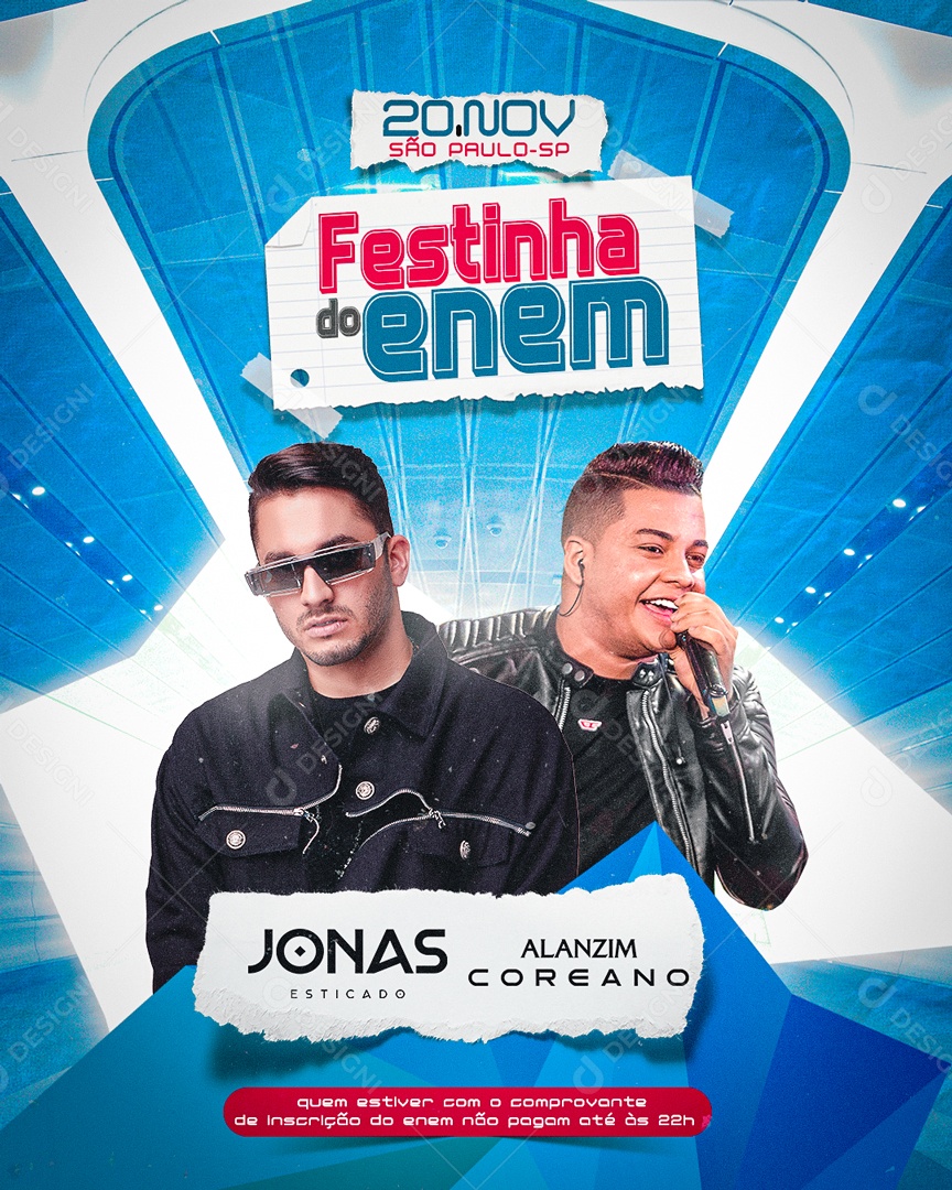 Flyer Festinha do Enem Social Media PSD Editável