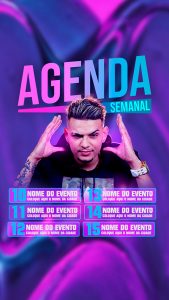 Social Media Agenda Semanal Funk PSD Editável