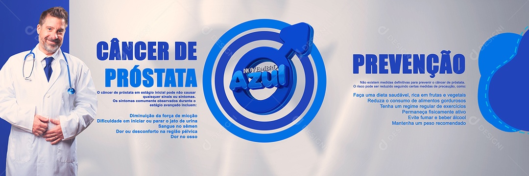 Social Media Banner Novembro Azul Câncer de Próstata PSD Editável