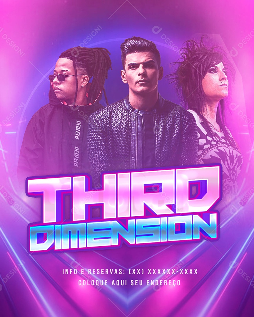 Social Media Third Dimension Feed PSD Editável