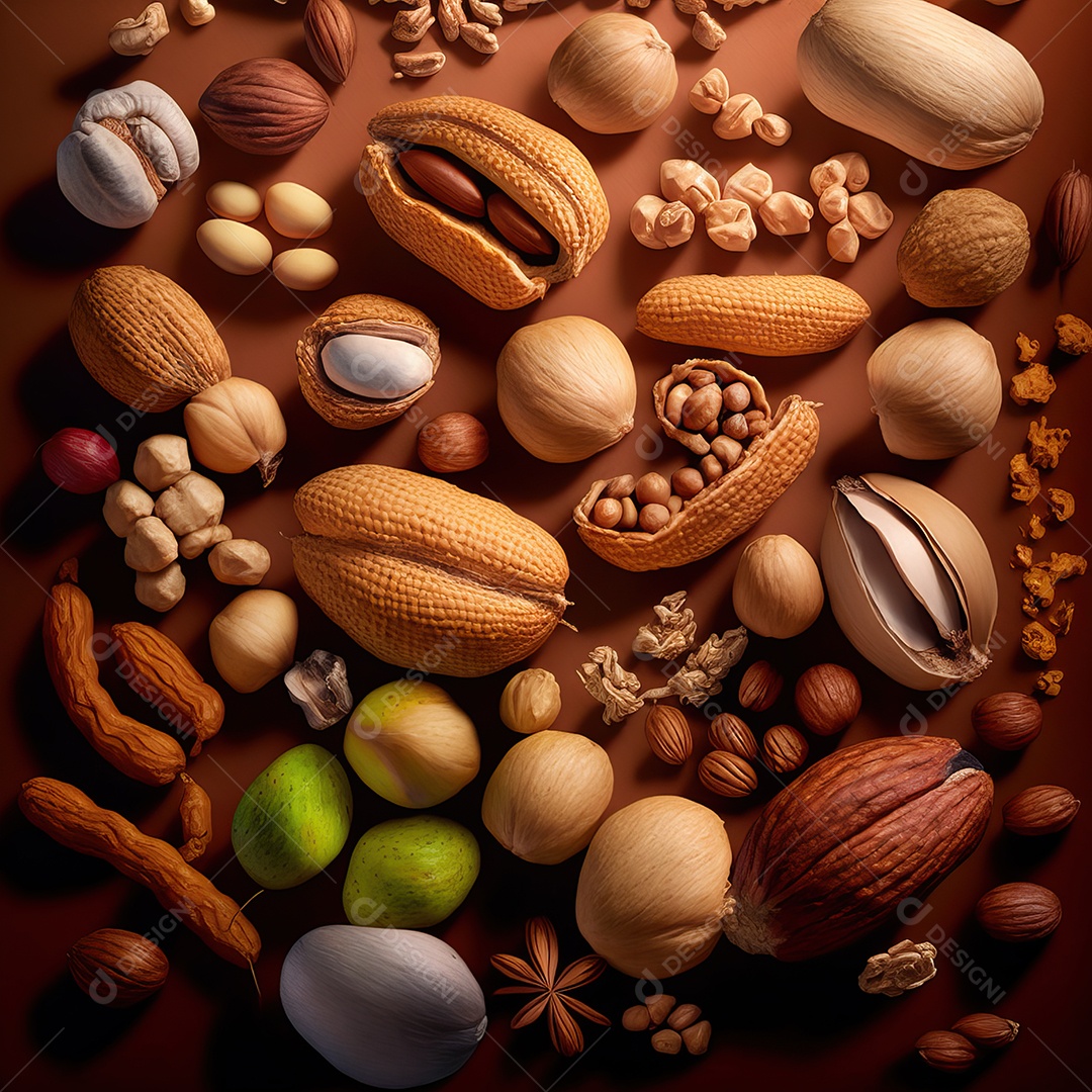 Grãos de nozes com casca na tigela na mesa para o jantar na noite de Natal.