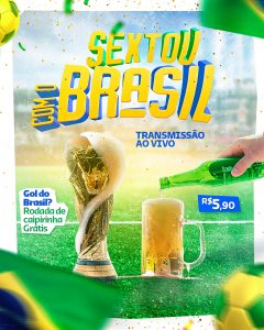 Sextou Com o Brasil Distribuidora de Bebidas Social Media PSD Editável
