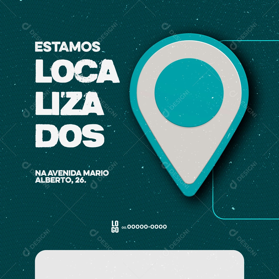 Estamos Localizados Lavanderia Social Media PSD Editável