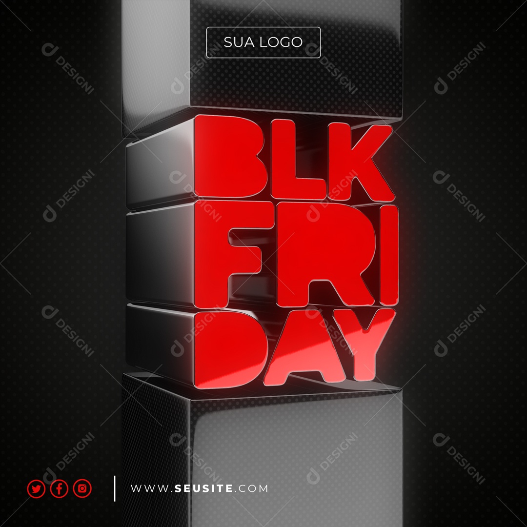 Selo 3D Black Friday Para Composição PSD