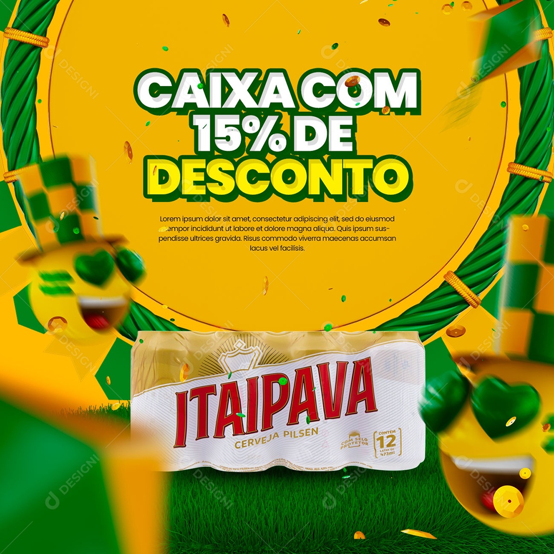 Social Media Cervejaria Caixa Com 15% De Desconto PSD Editável