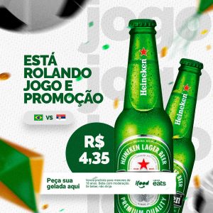 Está Rolando Jogo e Promoção Heineken Cervejaria Social Media PSD Editável