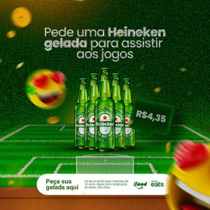 Pede Uma Heineken Gelada para Assistir aos Jogos Cervejaria Social Media PSD Editável