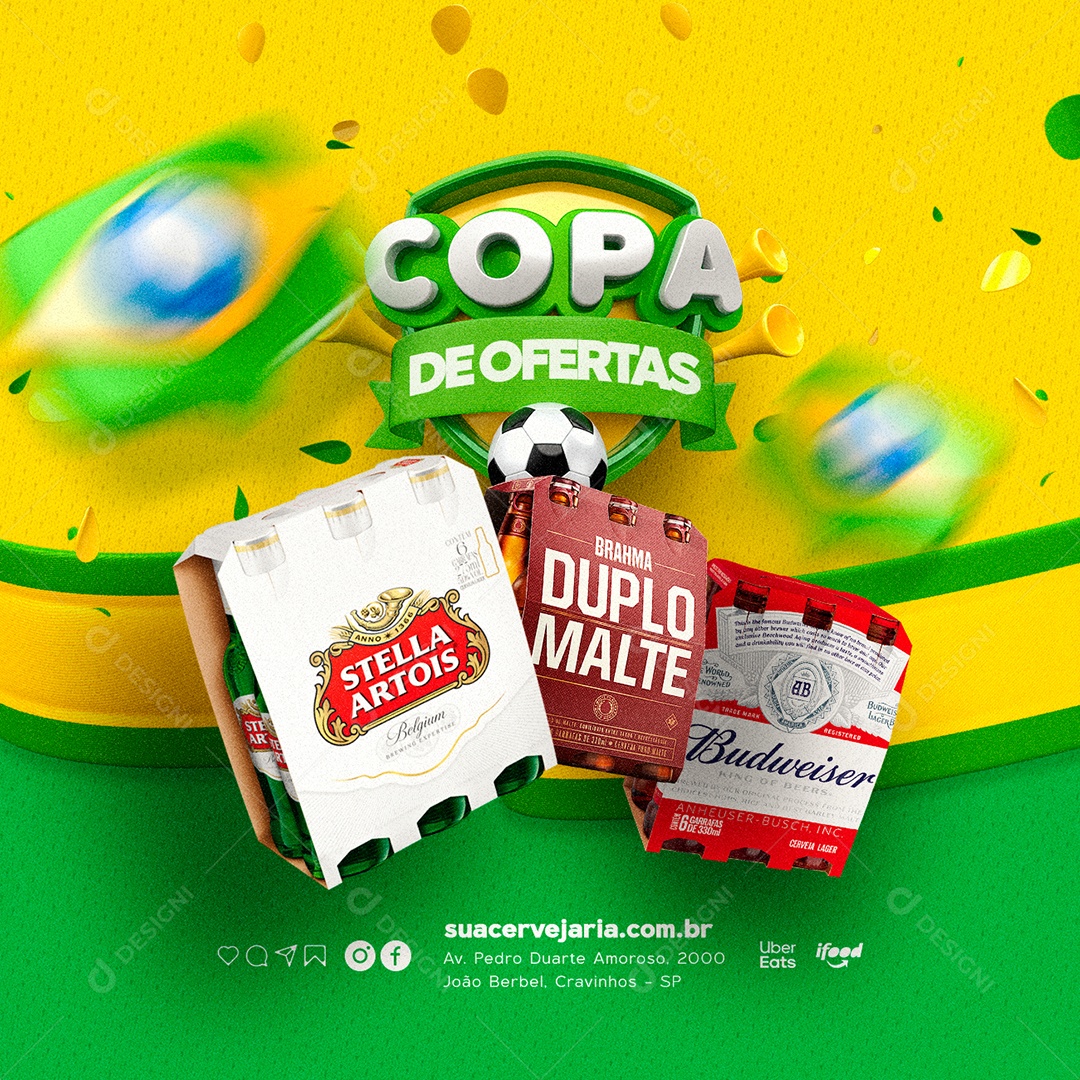 Social Media Cervejaria Copa de Ofertas Cervejas PSD Editável