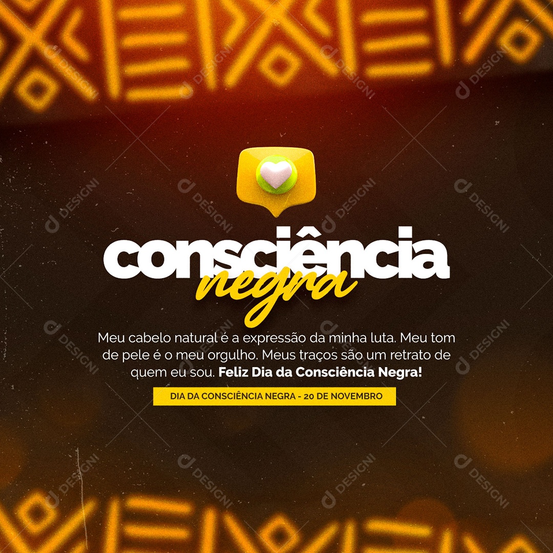 Dia da Consciência Negra 20 de Novembro Social Media PSD Editável
