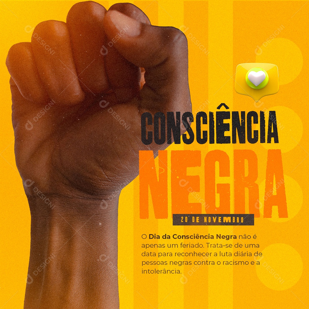 Dia da Consciência Negra 20 de Novembro Social Media PSD Editável
