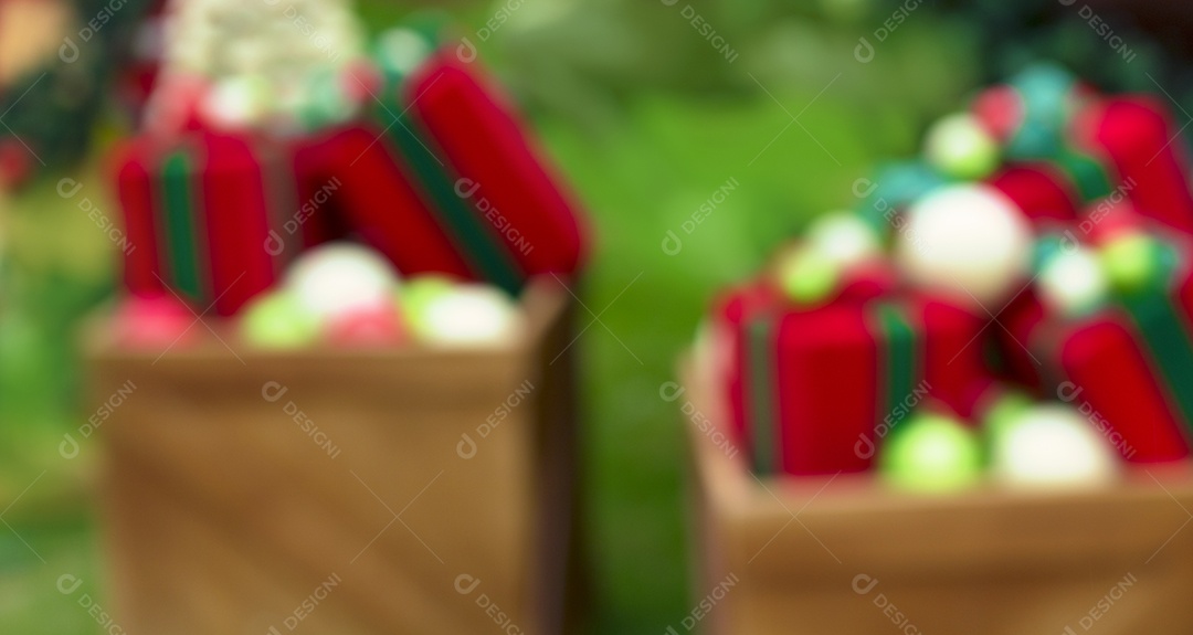 Decoração de cena de Natal Fundo desfocado para imagens de conceito de Natal