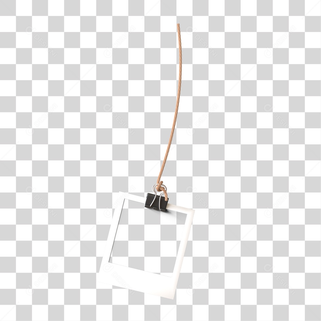 Elemento 3D Para Composição Moldura de Foto Polaroide PNG Transparente