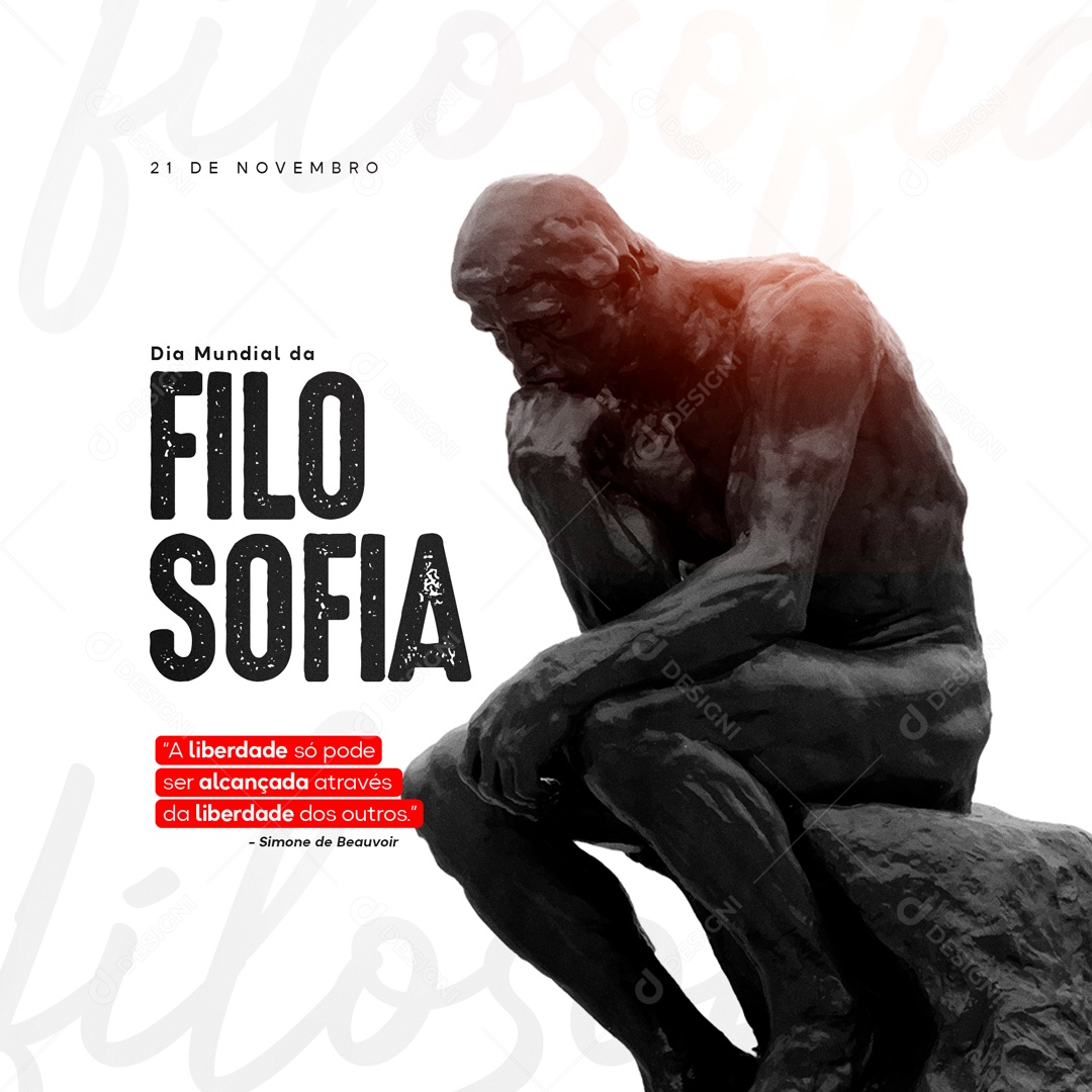 Dia Mundial da Filosofia 21 de Novembro Social Media PSD Editável