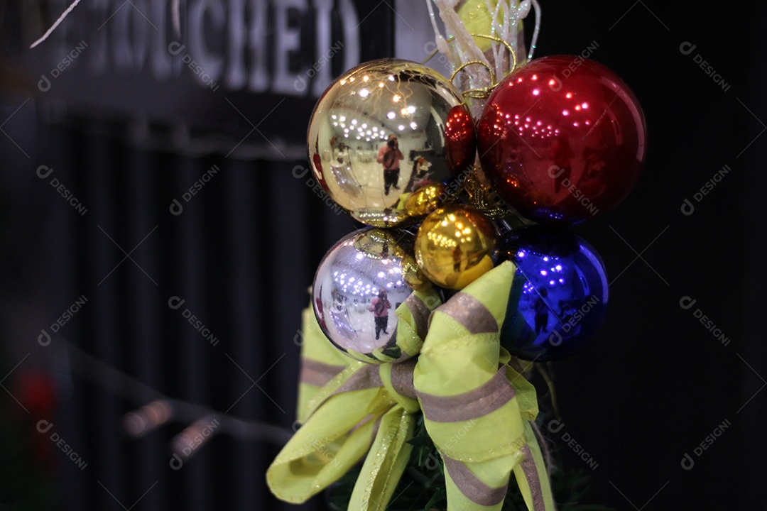 Bolas de enfeites de natal Feliz Natal