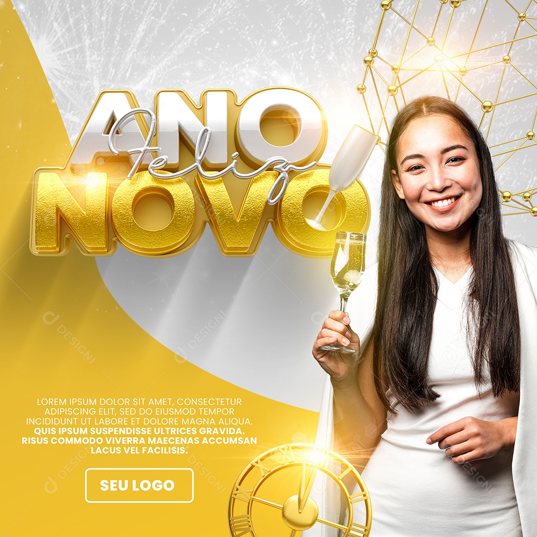 Happy New Year Social Media Editable PSD