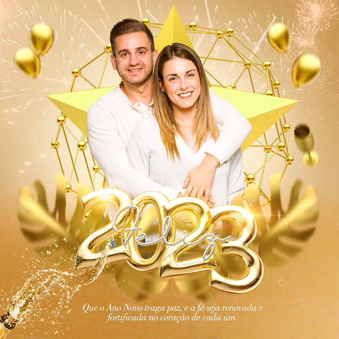 Feliz 2023 Social Media PSD Editável