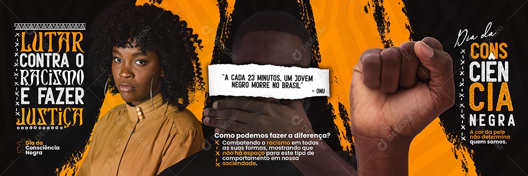 Carrossel Lutar Contra o Rascimo é Fazer Justiça Dia da Consciência Negra Social Media PSD Editável